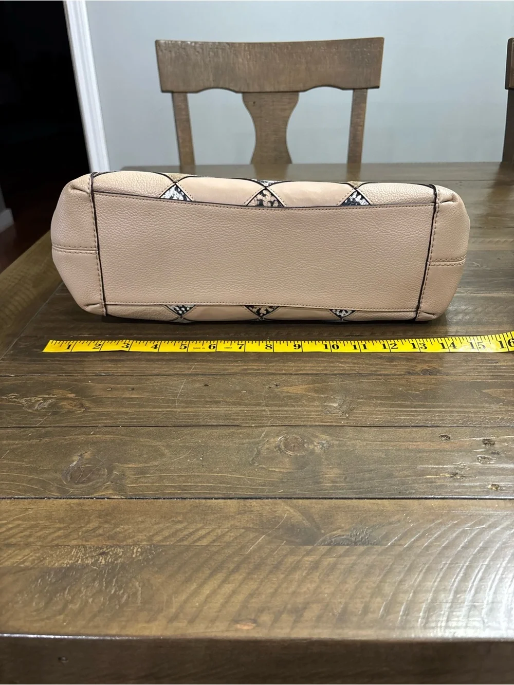 Coach Lexy Snakeskin Embossed and Suede Patchwork Shoulder Bag